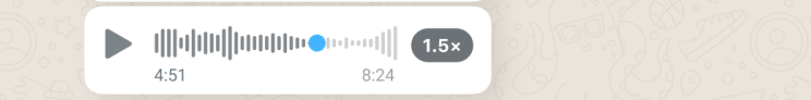 Eine WhatsApp-Sprachnachricht mit einem extrem langen Fortschrittsbalken